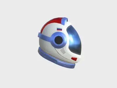 Astronaut Helmet B10 Russian - Character Design Fashion Low-poly 3D model