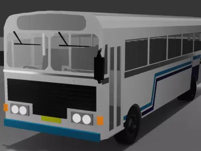 Lowpoly Leyland Bus with Interior Low-Poly 3D model Low-poly 3D model