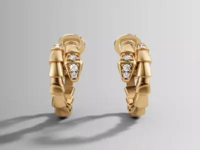Bold Italian Style Gold Hoop Earrings STL Model 3D print model
