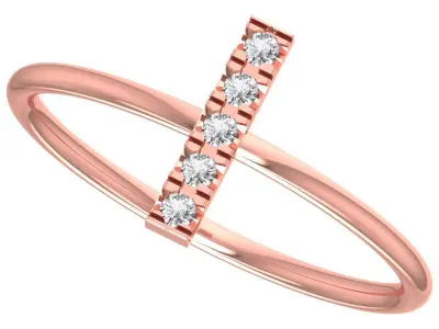 Solitaire Women Light Weight Band Ring 3D print model 16