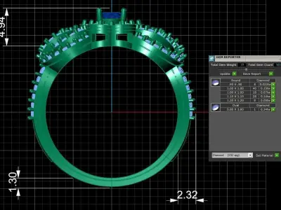 Diamond Ring for Women 3D print model 9