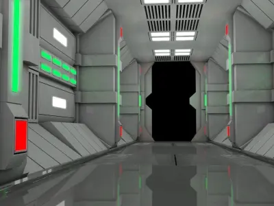 Sci Fi Corridor  3D model 4