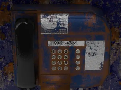 Rust PayPhone Low-poly 3D model