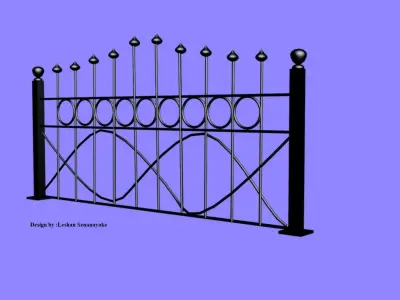 Grill gate Low-poly 3D model