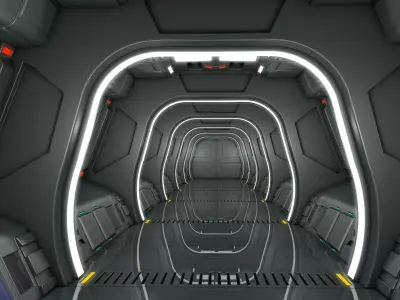 Sci Fi Corridor Starship 3D model