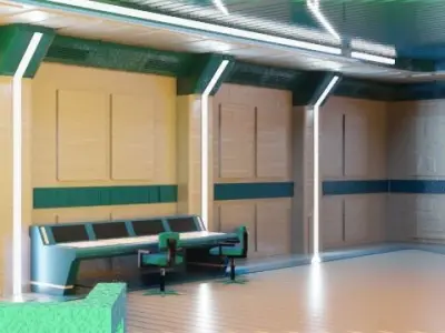 Low Poly Sci Fi Apartment Low-poly 3D model