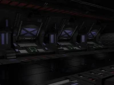 Space Ship Hallway Scifi 3D model