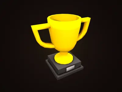 TROPHY CARTOON CUP GOLD SILVER BRONZE Low-poly 3D model