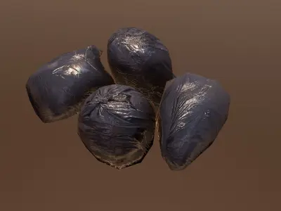 Garbage LowPoly pair of shoes Low-poly 3D model