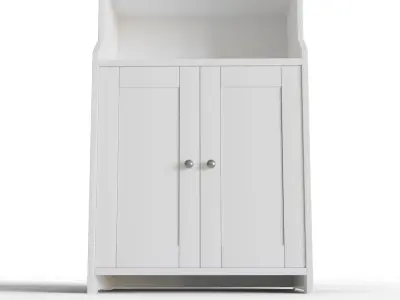 Hauga High Cabinet with 2 Doors White 3D model