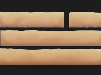 Stylized Wall 01 Low-poly 3D model