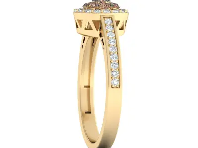 SWAZ09LR gold diamond ring with diamonds 3D print model
