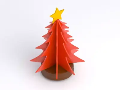 christmas tree table show piece Red 3D model