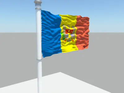 Moldova flag 3D model