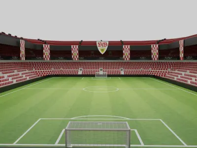 Stuttgart Football Stadium Low-poly 3D model