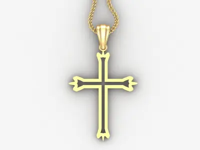 High Cross Pendant Light Gold 18K 4CP038 3D print model
