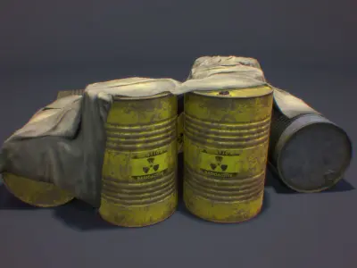 PBR Barrels Cloth Low-poly 3D model