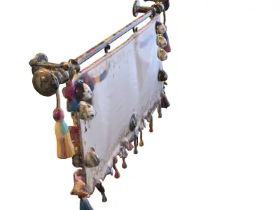 Carnival Jester Banner Low-poly 3D model