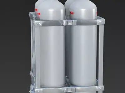 Sci-Fi Compressed Gas Storage 3D Model Low-poly 3D model