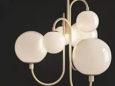 Pelle Chandelier Gooseneck West Elm 3d model Low-poly 3D model