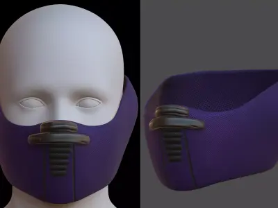 Gas mask helmet 3d model scifi Low-poly  Low-poly 3D model