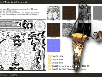 CLASSICAL OUTDOOR WALL LAMP -Model 08- 3D model