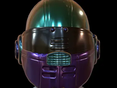 Gas mask helmet 3d model scifi Low-poly  Low-poly 3D model 338