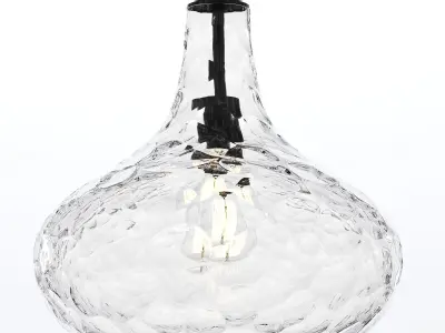  Matte Black Hammered Glass Mini Pendant Low-poly 3D model