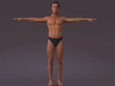 Male Full Body Rig Low-poly 3D model