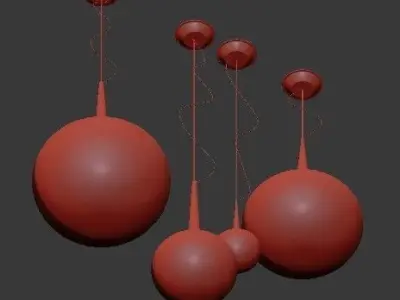 CASTORE four spheres hanging from ceiling 3D model