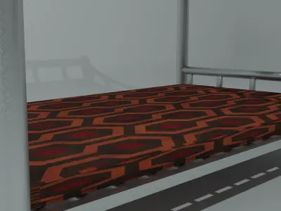 Prison Bunk Bed Low-poly 3D model