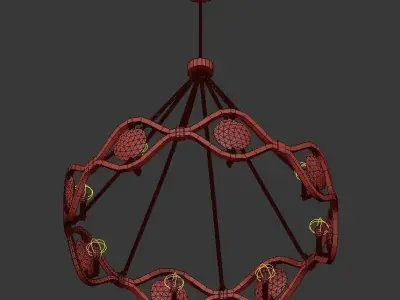 QUINCY pendant light with circles hanging from it 3D model
