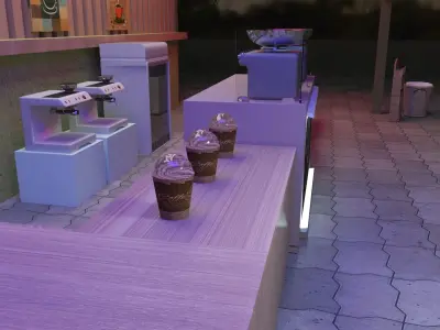 Coffee stall 3D model
