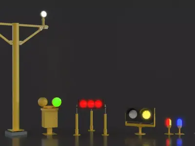 Airport Lighting PRO Pack Low-poly 3D model