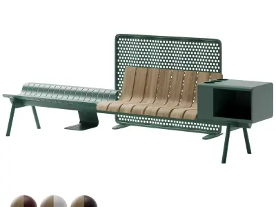 Ethimo Ace Long Bench by Patrick Norguet 3D model