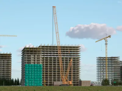  Heavy Lifting Crawler Crane Yellow Rigged for Maya 