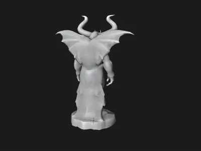 Stone Monster Statue Game-Ready Low-poly 3D model