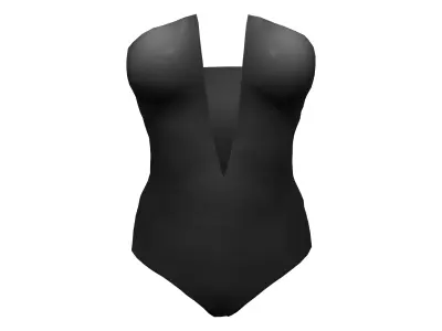 Ladies Strapless Bodysuit V cut Low-poly 3D model