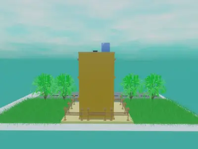 3d building with street 3D model