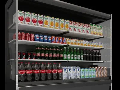 SUPERMARKET FRIDGE SHOWCASE NO2 A 3D model