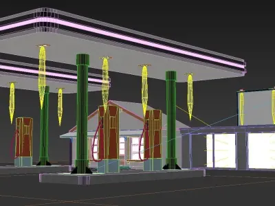 Gas station 3D model