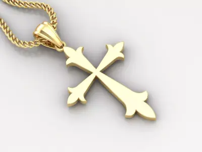 Light Gold 18K Cross Pendant 1CP002 3D print model purchase