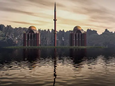 Mesquita fantasy sacred temple Low-poly 3D model