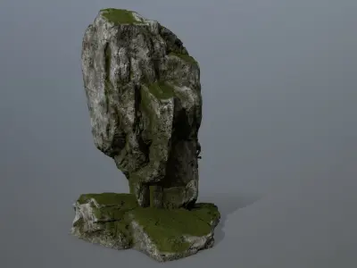 horus rock with grass on top Low-poly 3D model