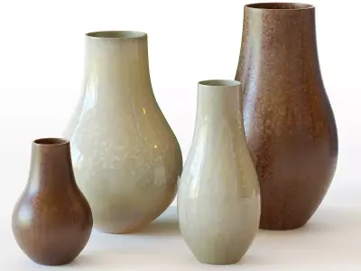 West Elm Reactive Glaze Large Floor Vases 3D model