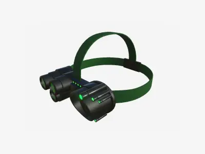 SciFi Glasses J02 Black Green - Character Design Fashion Low-poly 3D model