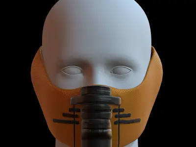 Gas mask helmet 3d model scifi Low-poly  Low-poly 3D model 157