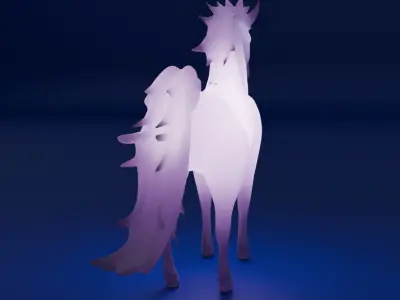 Unicorn indirect lighting Low-poly 3D model
