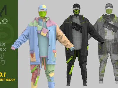 Men Street Wear Gang Style 3D model