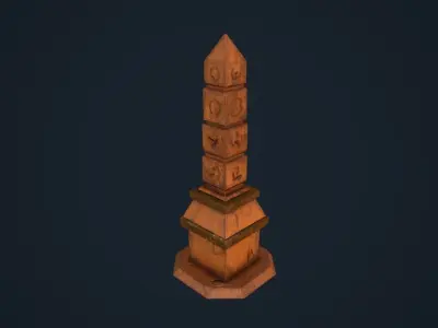 Obelisk 4 egyptian Low-poly 3D model